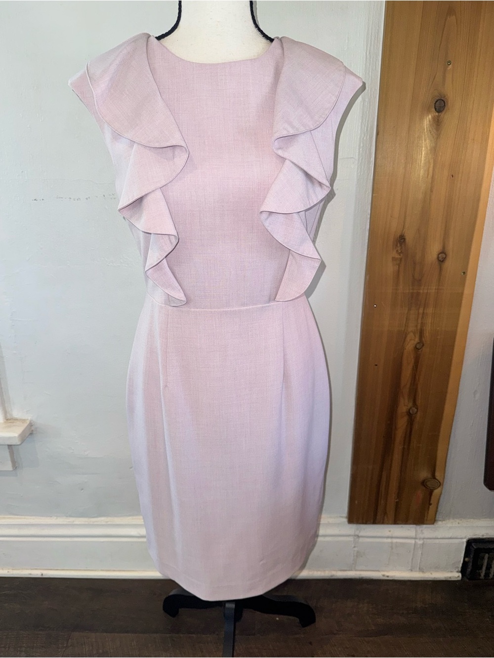 Calvin Klein Light Lavender Ruffle Sheath Dress